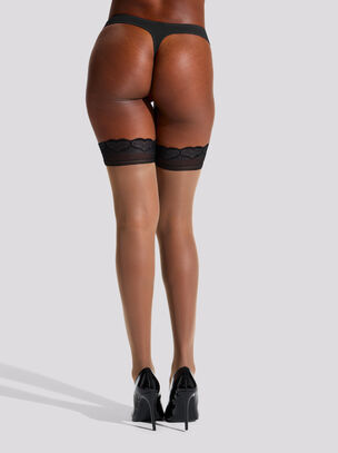 Heart Lace Top Hold Ups
